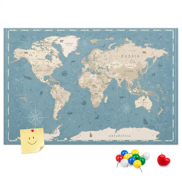 Kurk prikbord Klassieke atlas van weleer