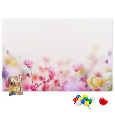 Memobord van kurk Bloemen in de wei