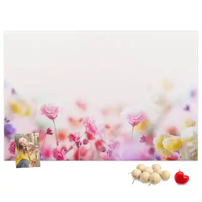 Memobord van kurk Bloemen in de wei