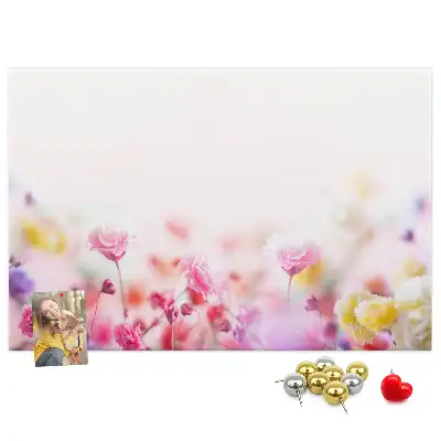 Memobord van kurk Bloemen in de wei