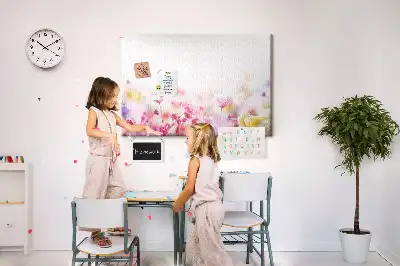 Memobord van kurk Bloemen in de wei