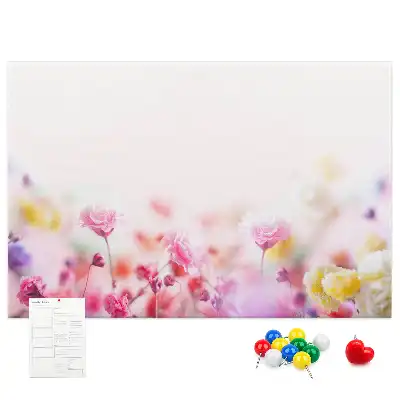 Memobord van kurk Bloemen in de wei