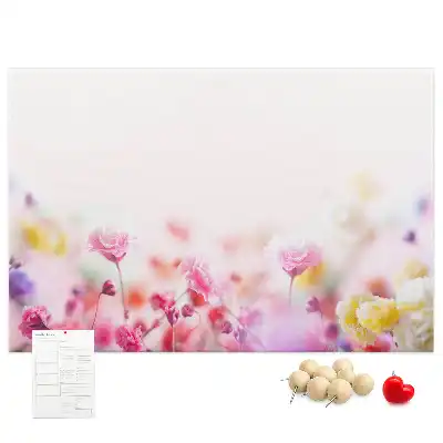 Memobord van kurk Bloemen in de wei