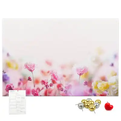 Memobord van kurk Bloemen in de wei