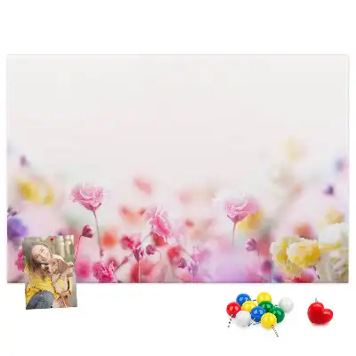 Memobord van kurk Bloemen in de wei