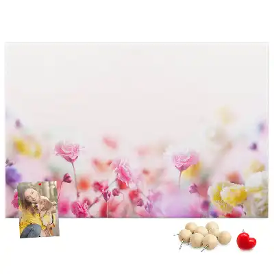 Memobord van kurk Bloemen in de wei