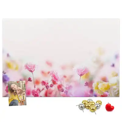 Memobord van kurk Bloemen in de wei