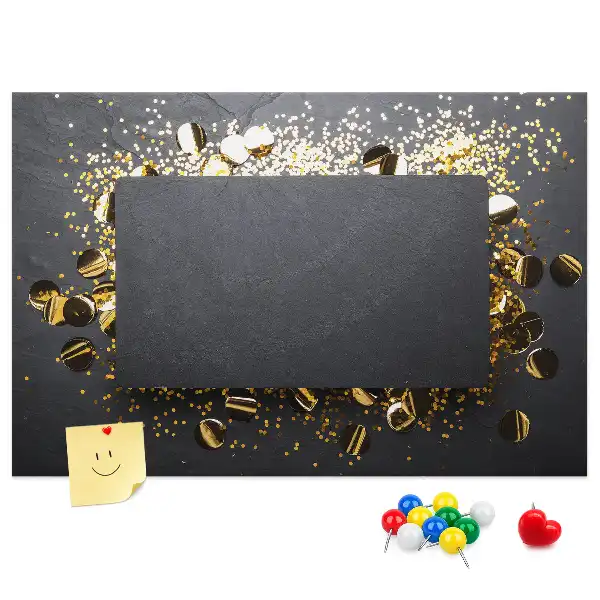 Kurk prikbord Gouden confetti