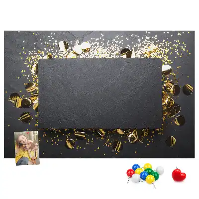 Kurk prikbord Gouden confetti