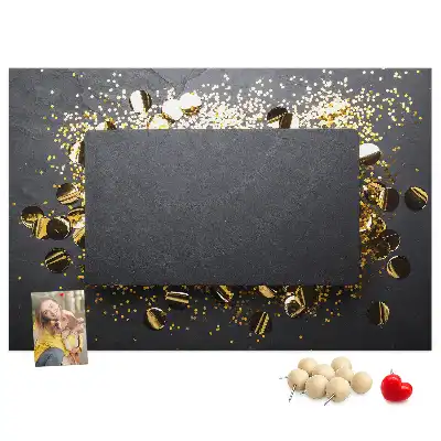 Kurk prikbord Gouden confetti