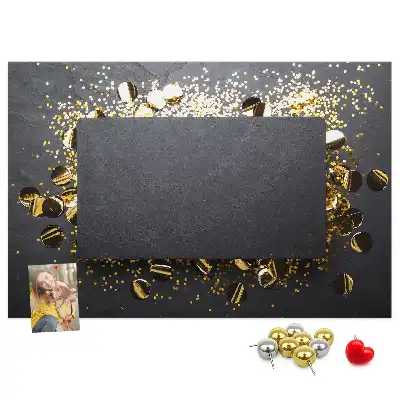 Kurk prikbord Gouden confetti