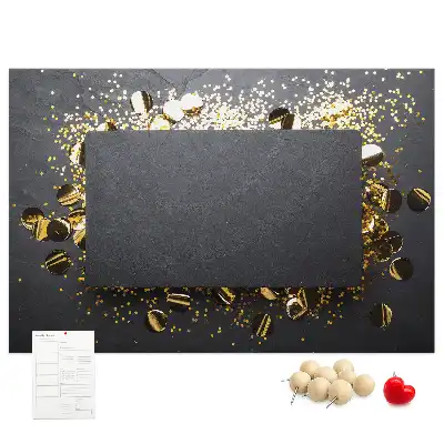 Kurk prikbord Gouden confetti