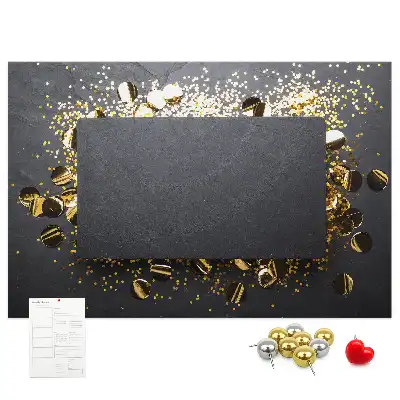 Kurk prikbord Gouden confetti