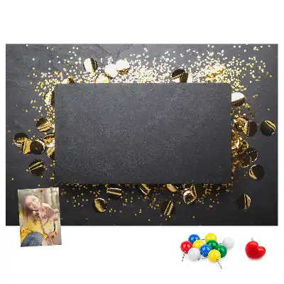 Kurk prikbord Gouden confetti