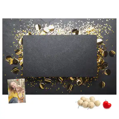 Kurk prikbord Gouden confetti