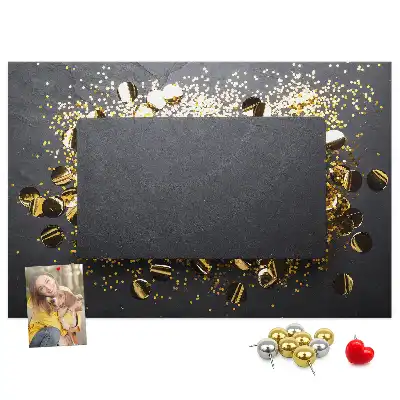 Kurk prikbord Gouden confetti