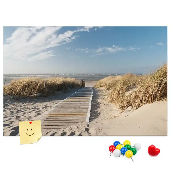 Memobord van kurk Uitzicht op het strand