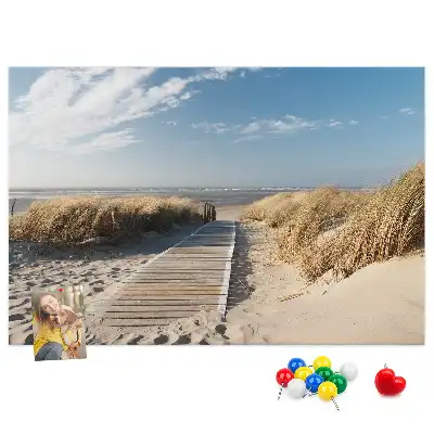 Memobord van kurk Uitzicht op het strand