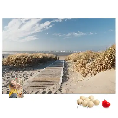 Memobord van kurk Uitzicht op het strand