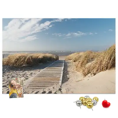 Memobord van kurk Uitzicht op het strand