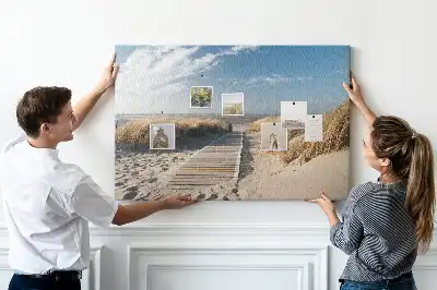 Memobord van kurk Uitzicht op het strand
