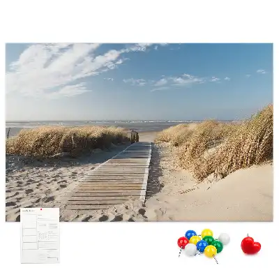 Memobord van kurk Uitzicht op het strand