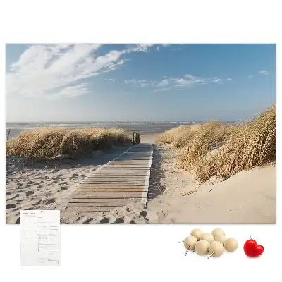 Memobord van kurk Uitzicht op het strand