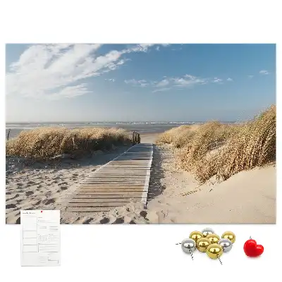 Memobord van kurk Uitzicht op het strand