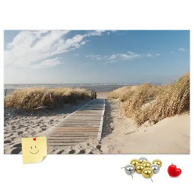 Memobord van kurk Uitzicht op het strand