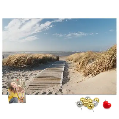 Memobord van kurk Uitzicht op het strand