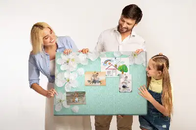 Memobord van kurk Bloeiende madeliefjes