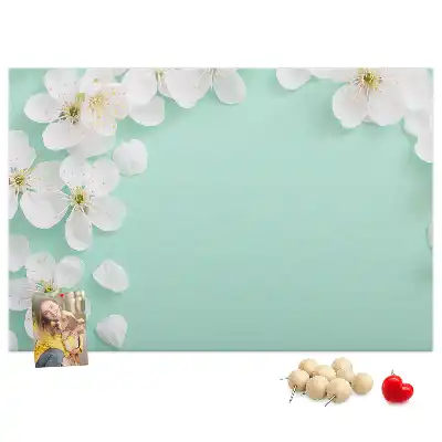 Memobord van kurk Bloeiende madeliefjes