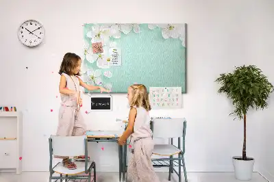 Memobord van kurk Bloeiende madeliefjes