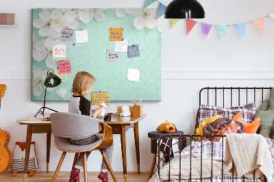 Memobord van kurk Bloeiende madeliefjes