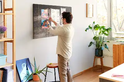 Memobord van kurk Wereldkaart op hout