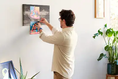 Memobord van kurk Wereldkaart op hout