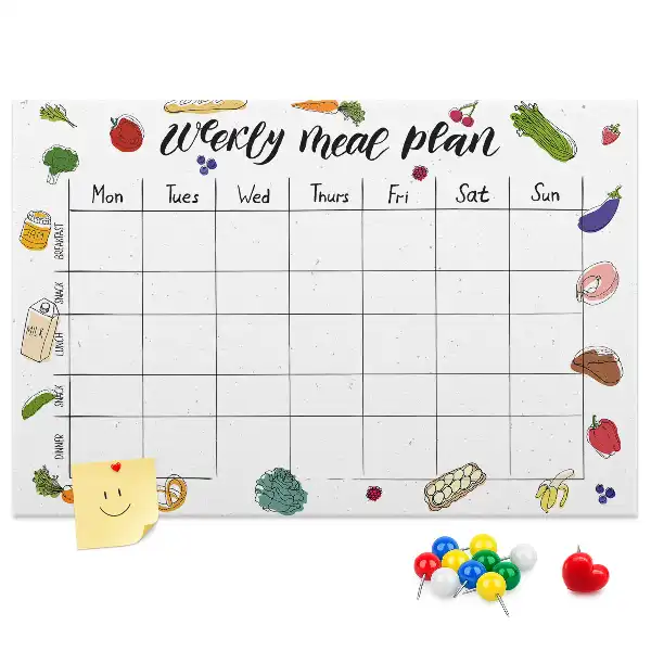 Kurk prikbord Menu voor de hele week