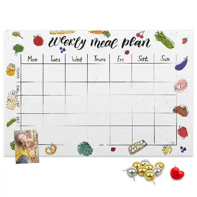 Kurk prikbord Menu voor de hele week