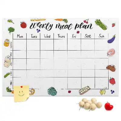 Kurk prikbord Menu voor de hele week