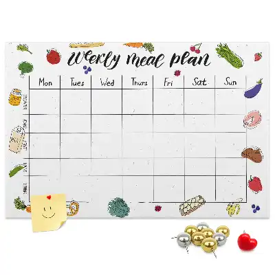 Kurk prikbord Menu voor de hele week