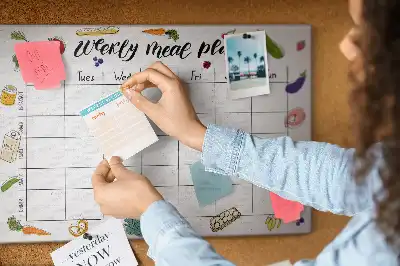 Kurk prikbord Menu voor de hele week