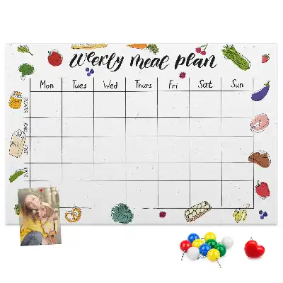 Kurk prikbord Menu voor de hele week