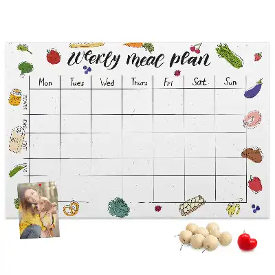 Kurk prikbord Menu voor de hele week