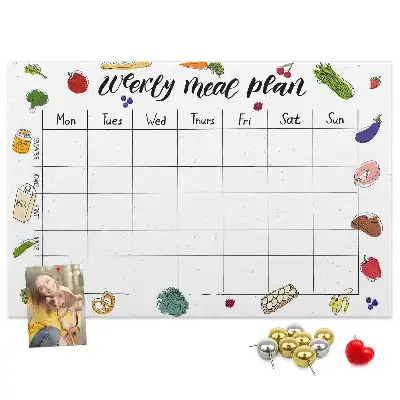 Kurk prikbord Menu voor de hele week