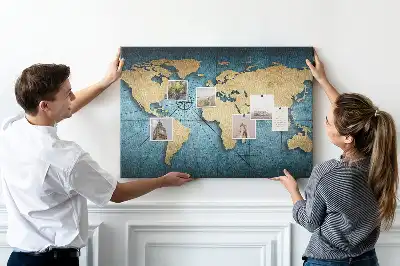 Kurk prikbord Wereldbol met diepte-effect