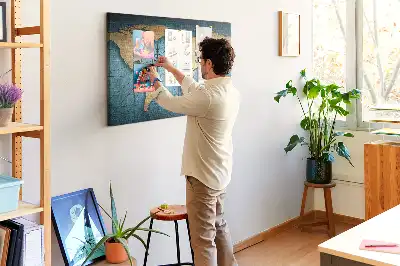 Kurk prikbord Wereldbol met diepte-effect