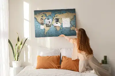 Kurk prikbord Wereldbol met diepte-effect