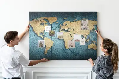 Kurk prikbord Wereldbol met diepte-effect