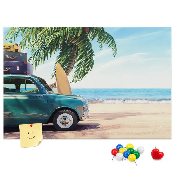 Memobord van kurk Vakantiestrand