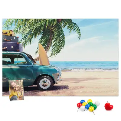 Memobord van kurk Vakantiestrand